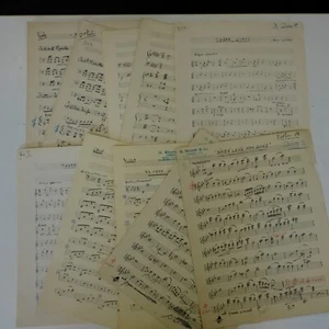 vintage music paper HANDWRITTEN MANUSCRIPT , 40 sheets for art / craft project - Picture 1 of 4