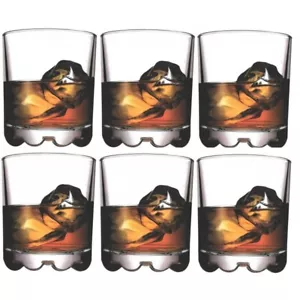 6Pc Whisky Tumbler Glass Kraman Set Soft Scotch Drinking Glasses Water Juice Set - Picture 1 of 5