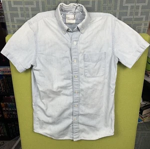 American Eagle Button Down Shirt Mens XS Extra Small Blue Short Sleeve Collared - Foto 1 di 3