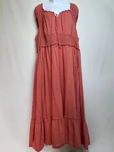 Old Navy Womens Maxi Dress Size XXL Pink Smocked Peasant Cottagecore Prairie - Picture 1 of 8
