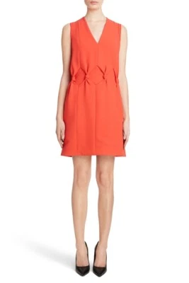 NEW VICTORIA BECKHAM Knot Front Dress in Red - Size 0 #DD162 - Image 1 of 4