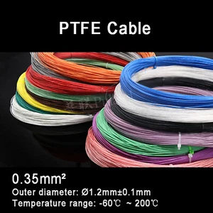 0.35mm² Ø1.2mm Silver Plated Copper Polytetrafluoro PTFE Wire Stranded Cable - Picture 1 of 5