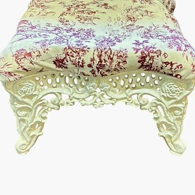 古董维多利亚法国乡村传统家居装饰铸铁脚凳  — 第 1/4 张图片