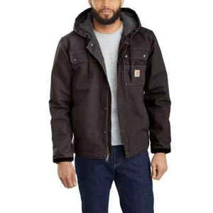 Carhartt Men's Work Jacket XX-Large Cotton Washed Duck Quilted-Lining Dark Brown - Picture 1 of 4