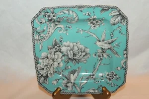 222 FIFTH Porcelain Turquoise ADELAIDE 8-1/2 " Square Salad Dessert Plate - Picture 1 of 8