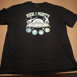 Camiseta negra para hombre 3XL RICK AND MORTY algodón red de dibujos animados nueva con etiquetas gráfico OVNI - Imagen 1 de 9