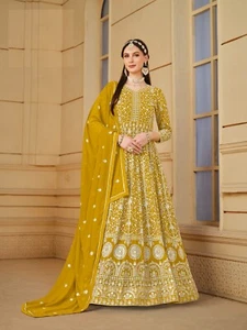 Bollywood Party Wear Anarkali Salwar Kameez Suit Gown Indian Pakistani Designer - Picture 1 of 33