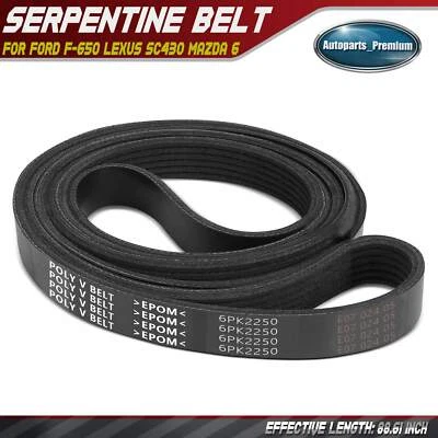 88.61 英寸蛇形皮带适用于福特 F-650 雷克萨斯 SC430 马自达 6 MX-5 Miata 6 Rib — 第 1/4 张图片
