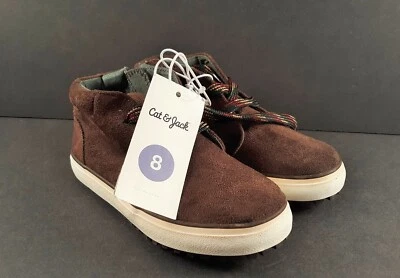 Toddler Boy's Axel Mid Top Shoes Brown Faux-Suede - Imagem 1 de 3