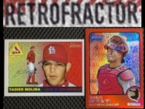 2022 Yadier Molina 2004 Retrofractor RC /555 Red Refractor Topps Heritage Chrome