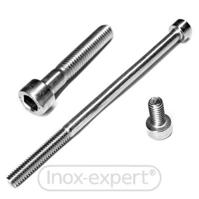 INOX-EXPERT Zylinderschrauben mit Innensechskant M4 M5 M6 M8 Edelstahl A4 912 mit Schaft V4A
