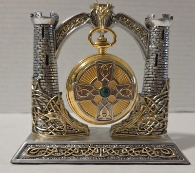 Reloj Bolsillo Franklin Como Nuevo Cruz Celta Con Soporte y Cadena Foto 1 de 4