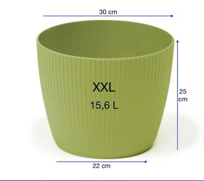 Blumentopf Übertopf Rund Pflanztopf sehr DEKORATIV 7 Größen Olive Set Neuheit  - Bild 1 von 4