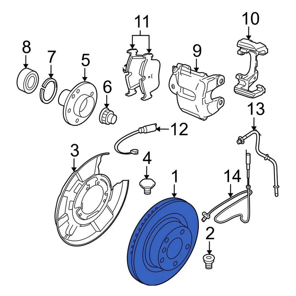 For BMW X1 2013-2015 BMW 34216855004 Rear Disc Brake Rotor - Изображение 1 из 3