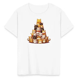 Christmas Cat Tower Cattree Catmas Kid's T-Shirt - Picture 1 of 13