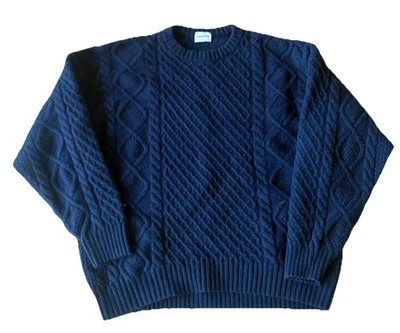 Aritzia Sunday Best Sweater Blue Cable Knit Wool Blend Pullover Size Medium - Image 1 of 4