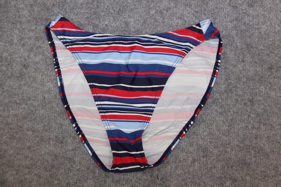 BIKINI UNTERTEIL BADESLIP GRÖSSE 36 BLAU BUNT GESTREIFT - Bild 1 von 1