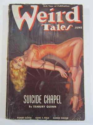 Weird Tales Pulp, Jun. 1938 GD/VG Classic Brundage Suicide Chapel Cover Art! - Image 1 of 4