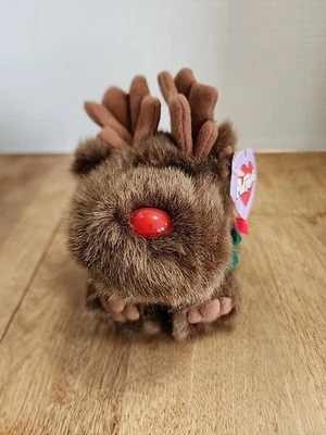 Swibco Puffkins 5in Plush Brown Moose Reindeer Soft Toy Limited Ed. Christmas - Image 1 of 4