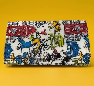 Disney Parks Sketch Wallet Trifold Organizer Mickey Minnie Pluto  - Picture 1 of 12