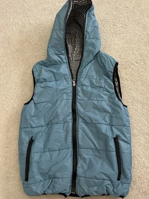 Chaleco con capucha azul claro y estampado para mujer S Foto 1 de 4