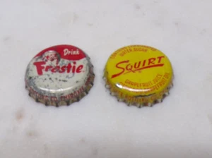 1940er-1952 Frostie & Squirt Kork gefüttert Pop Kronkorken Cherokee Abfüllung Iowa - Bild 1 von 6