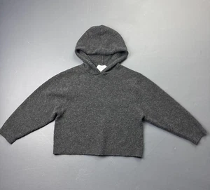 Zara Hoodie Kids Girls 8 Gray Fuzzy Knit Pullover Cropped Soft Cozy Sweater - Picture 1 of 8