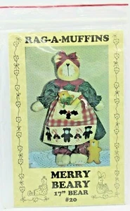 RAG-A-MUFFINS "Merry Beary" (#20) 17" Bear Pattern NEW! - Picture 1 of 2