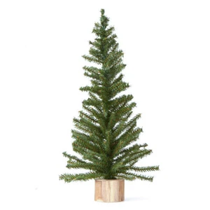 Bulk Case of 24 Artificial 24" Tall Pine Trees with Wood Bases - Picture 1 of 5