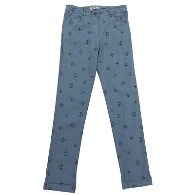 Pantalón GiGi Moda Hecho en Italia Ajustado Denim Elástico Estampado Logo Para Mujer Mediano Foto 1 de 4