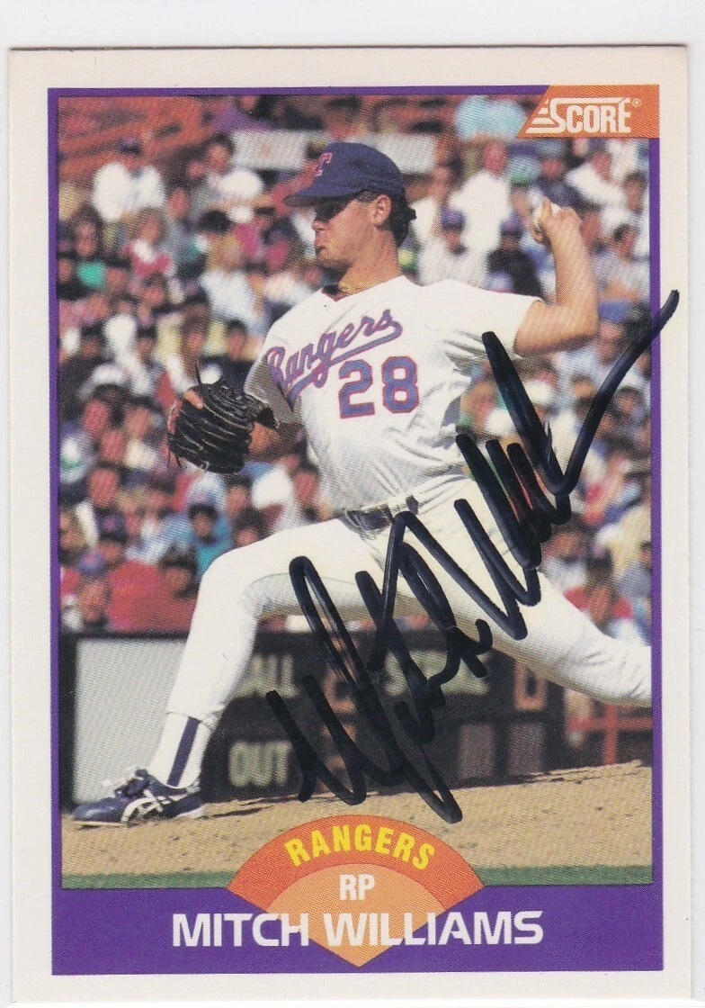 1989 Score #301 Mitch Williams Rangers Signed Auto Ip Autograph Free Shipping!
