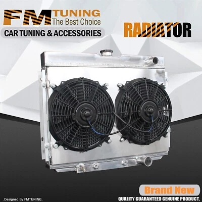 Radiador de 3 filas con cubierta de ventilador para Ford Mercury Mustang Cougar 5,8 L V8 1967-70 AT Foto 1 de 4