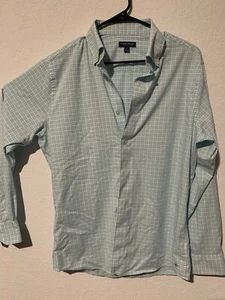 Peter Millar Crown Button Down Shirt Mens Medium Green Check Long Sleeve Pocket - Picture 1 of 2