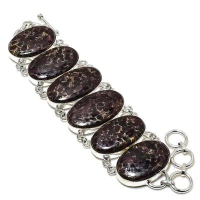 Lovely Copper Tourmaline Gemstone Handmade 925 Sterling Silver Bracelet Jewelry - Image 1 of 4
