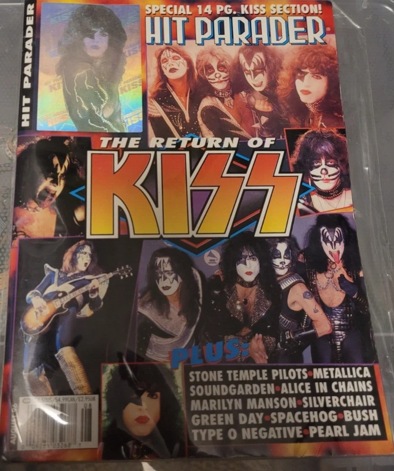 Kiss 1996 Aug Hit Parader Magazine Paul Stanley Hologram Cover - Image 1 of 1