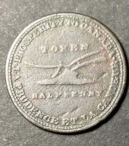 Canadian Halfpenny Token, 1828, Lesslie and Sons - Picture 1 of 2
