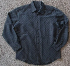ALFANI black check long sleeve dress shirt size M - Picture 1 of 3