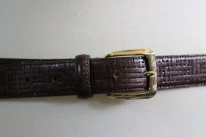 Cintura uomo italiana in pelle pieno fiore con fibbia oro taglia 34/85 by Mondo Di Mar - Foto 1 di 10