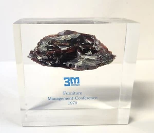 Vintage 3M Co Furniture Management Conference 1970 Lucite Encased Paperweight - Picture 1 of 14