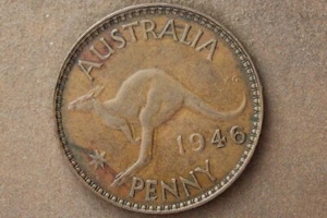* 1946 PENNY 3rd HARDEST DATE NICE EXAMPLE AUSTRALIAN PREDECIMAL #MNP80 - Bild 1 von 10