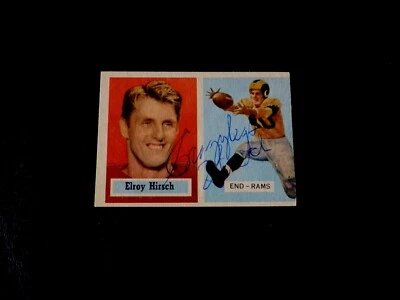 Crazylegs Hirsch Autographed 1957 Topps HOF Football LA Rams Card #46 NFL AUTO - Image 1 of 2