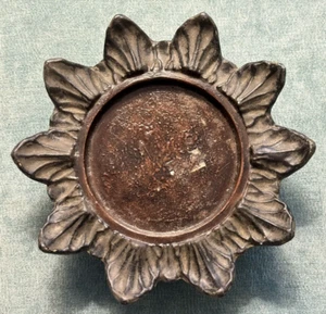 Vintage Kerzenständer Stumpenkerzenständer Blumenfuß Schmiedeeisen Kerzenhalter - Bild 1 von 6