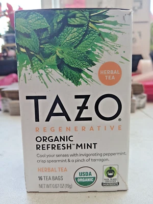 Tazo Herbal Tea Regenerative Organic Refresh Mint  16 Bag(S) 0.67 oz - Image 1 of 4