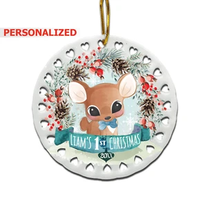 Personalized-Baby Boy's First Christmas Ornament -Decoration Ornament - Picture 1 of 3