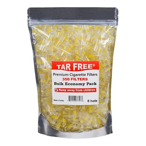TAR FREE Cigarette FILTERS - 350 Bulk Edition Disposable Filter, Clear - Picture 1 of 7