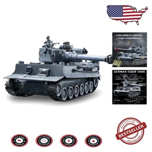 2.4GHz Infrared RC Tiger Tank with Rotating Turret & Toy Soldiers - Ages 6-12 - Picture 1 of 11