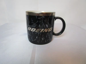BOEING SILVER / BLACK MARBLE GRAPHICS COFFEE MUG, 12oz. - Picture 1 of 6