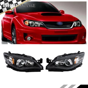 Headlights For 2008-2010-2011 Subaru Impreza Left+Right Black Halogen Headlamps - Picture 1 of 10