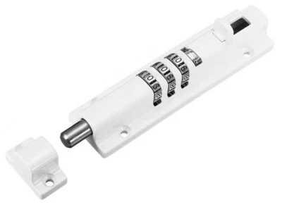 Heavy Duty Combination Sliding Bolt Lock Gate Shed Door Garage White - Image 1 of 2