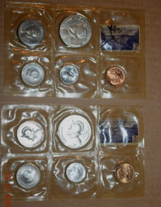 VINTAGE, FIVE-COIN UNC COIN SET FROM PANAMA and 3c STAMP, Sealed (c) 1968 - Picture 1 of 4